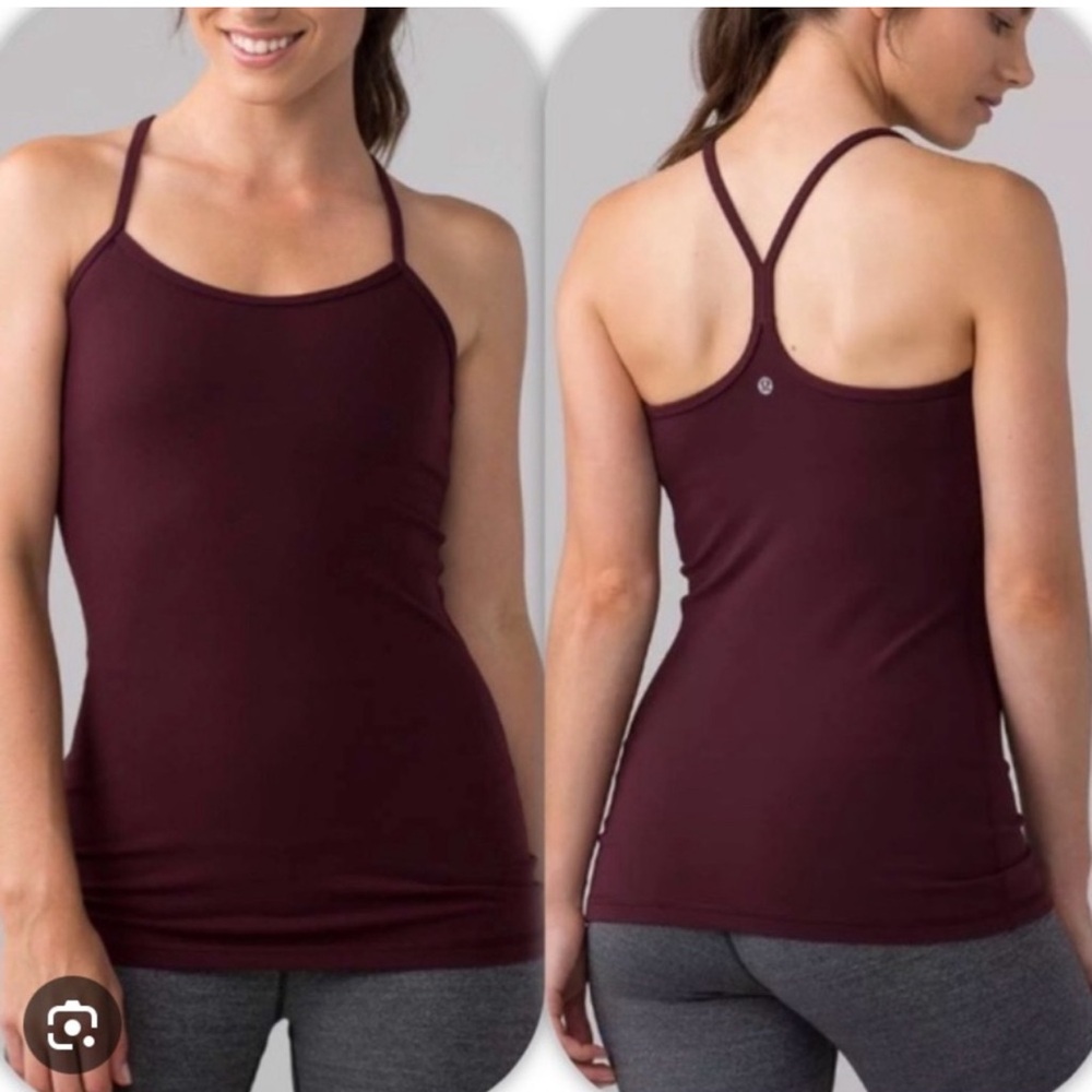 Lululemon Power Y Tank Top Maroon